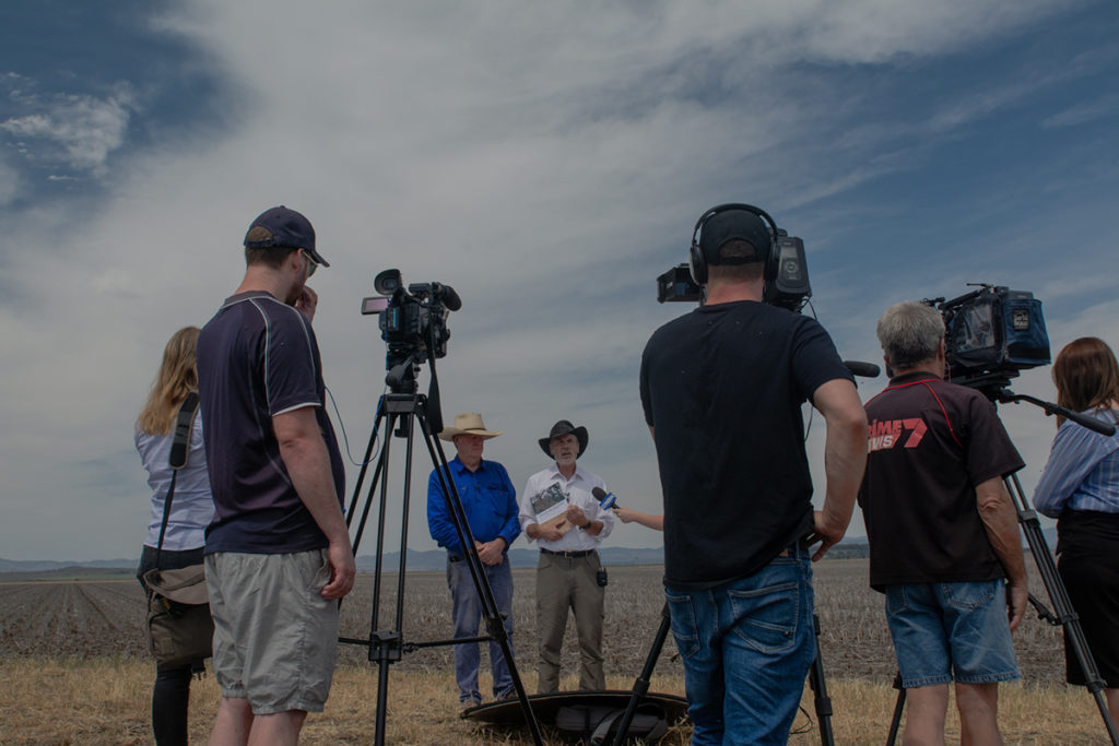 A behind the scenes photo of Water Security Media Launch