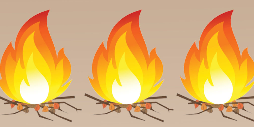 Illustration of three fires