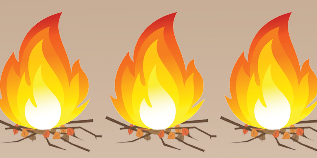 Illustration of three fires