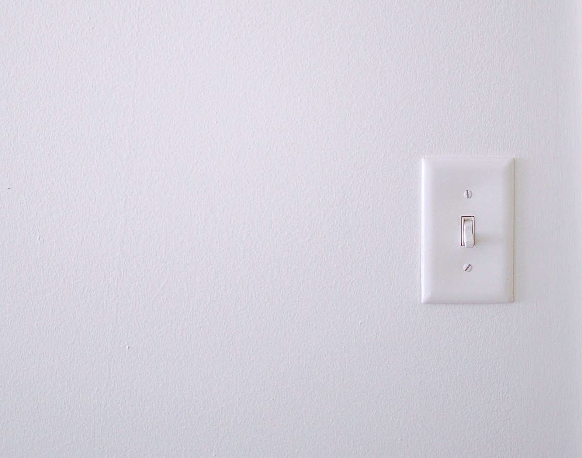 light switch on white wall