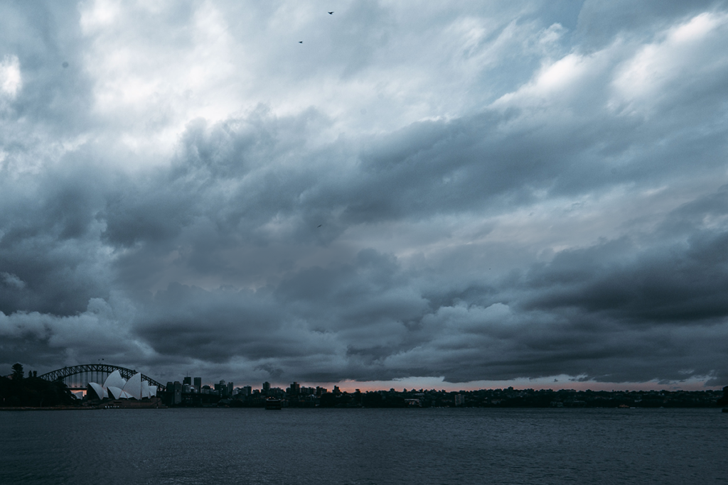 Stormy sky above Sydney harbour