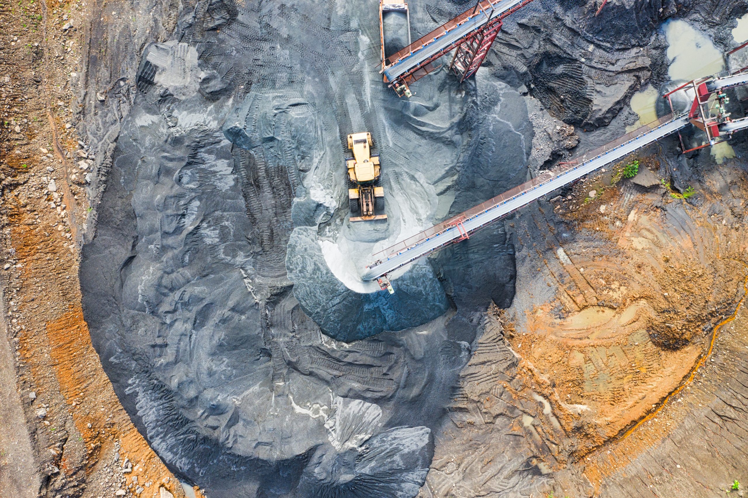 aerial view of mining