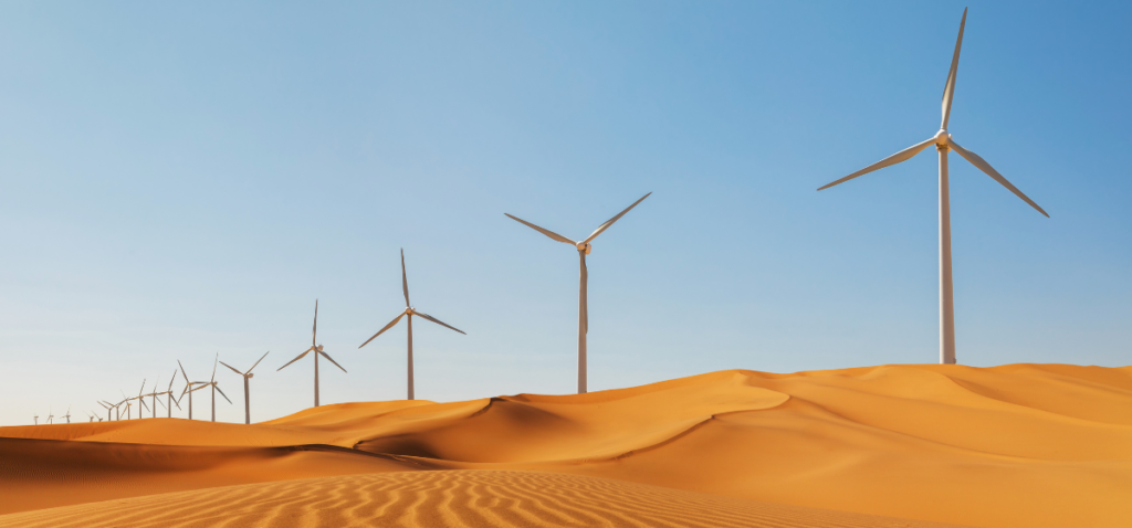 Wind turbines in the Sinai Desert