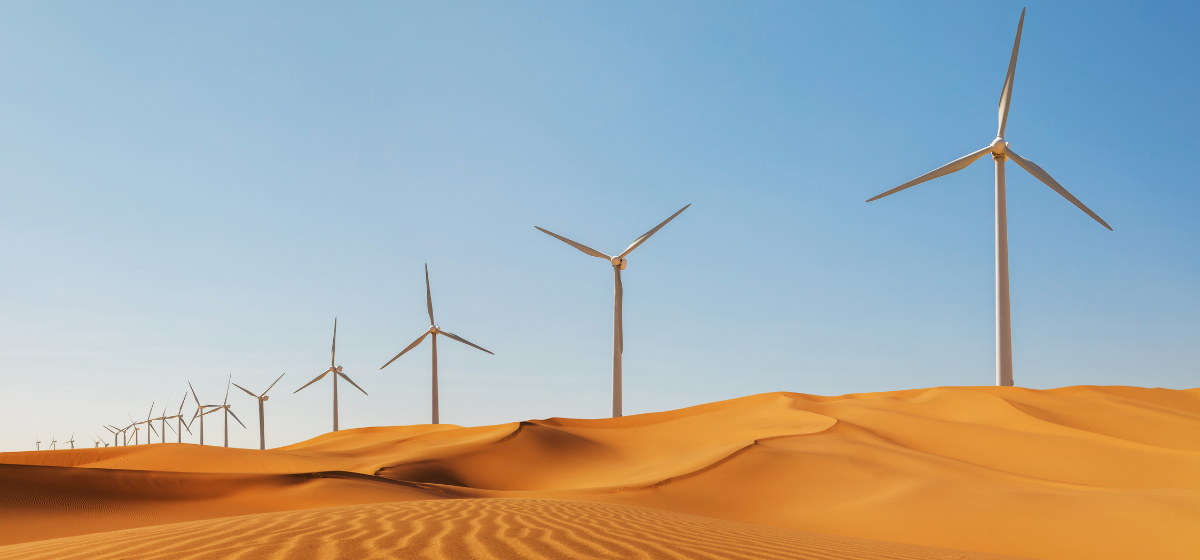 Wind turbines in the Sinai Desert