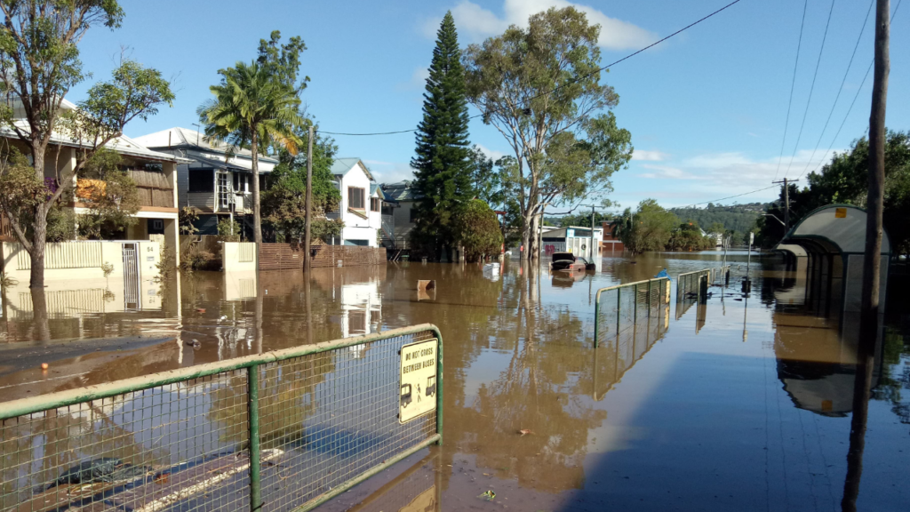 Flooded houses